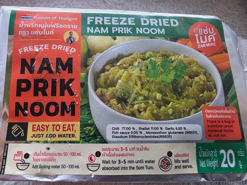 nam prik noom frysetørket instant salasa nesten klar til bruk klar til bruk