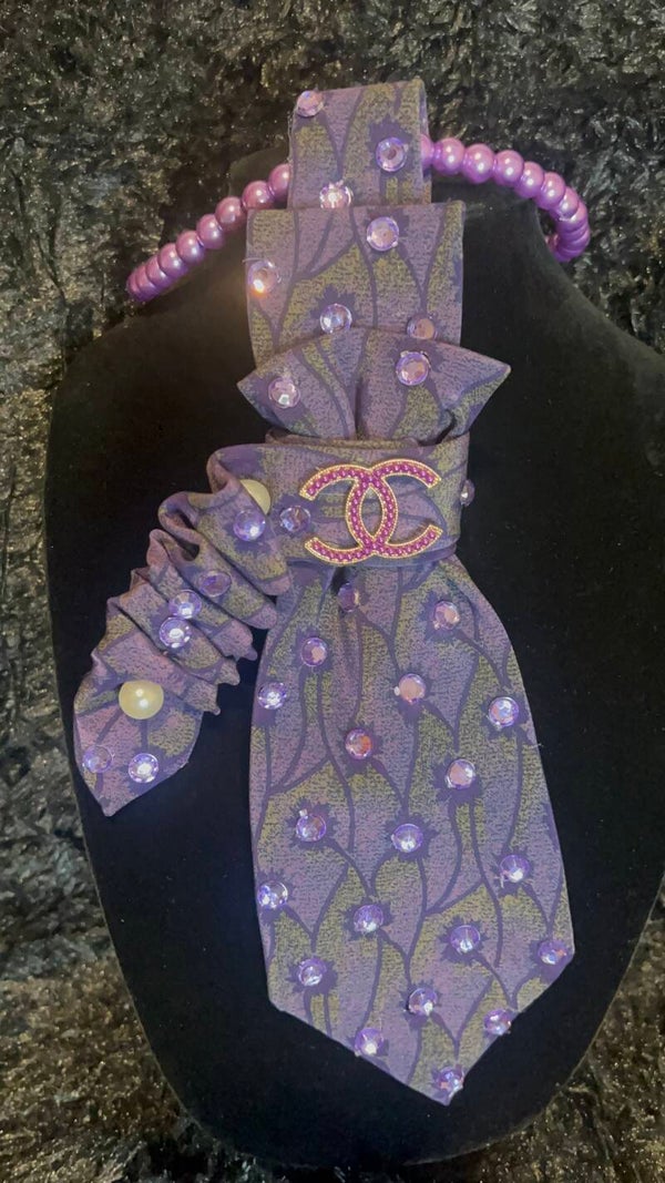 Purple Rain Necktie Necklace