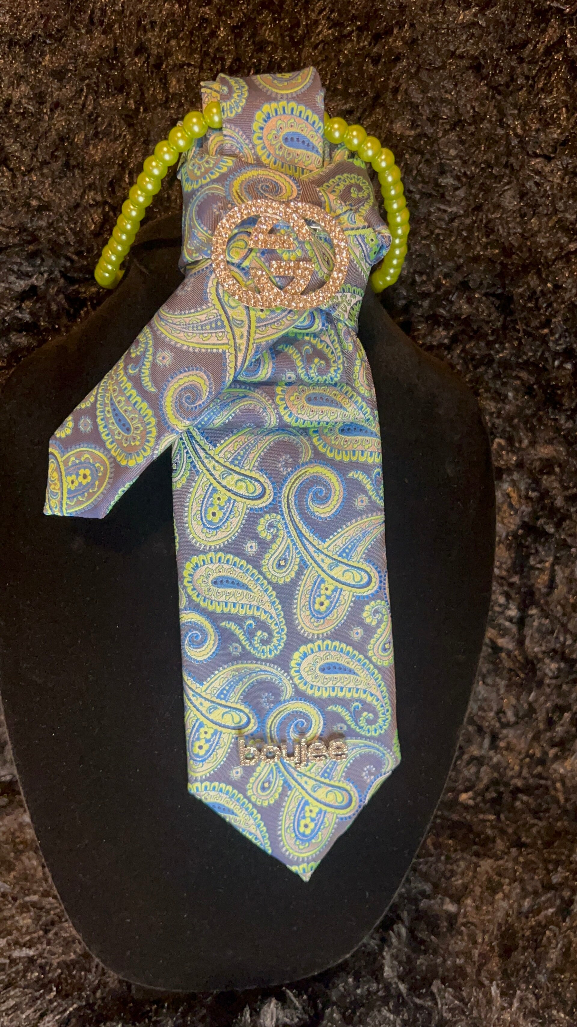 Lime Necktie Necklace