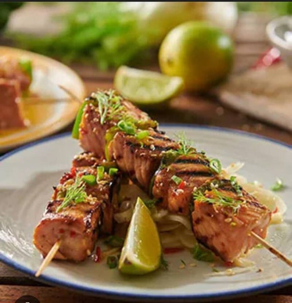 Brochettes de saumon sauce Teriyaki