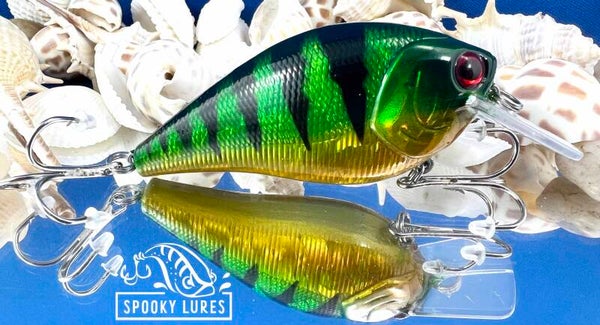 2.5 inch square bill - Holographic Candy green fading to candy yellow. Black perch pattern.