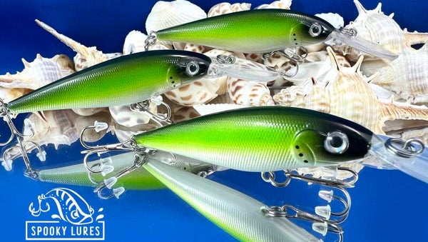 3 inch minnow diver - Sap green fading to lighter green to white