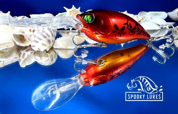 Large Deep Diver - Candy blood red with black alien face craw pattern