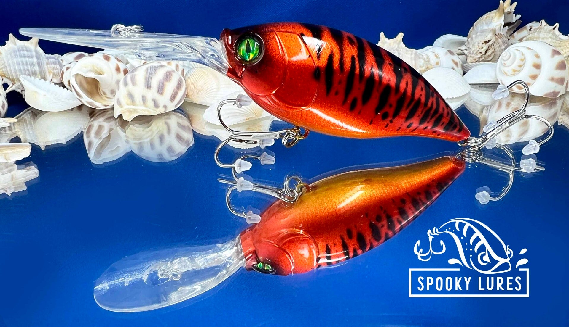 Large Deep Diver - Candy blood red with black tiger claw stripes