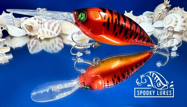 Large Deep Diver - Candy blood red with black tiger claw stripes