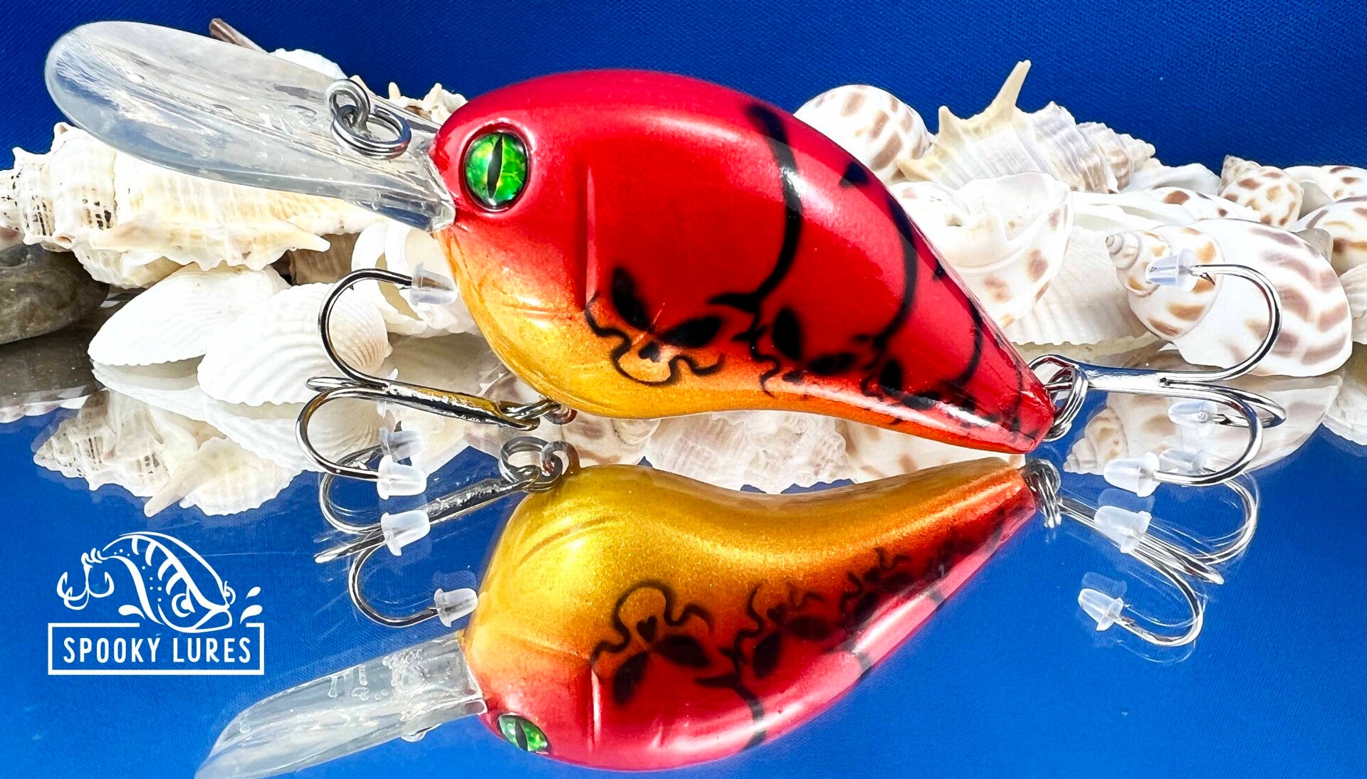 DT-10 - Candy blood red fading to candy yellow. Black alien face craw pattern.
