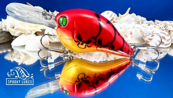DT-10 - Candy blood red fading to candy yellow. Black alien face craw pattern.