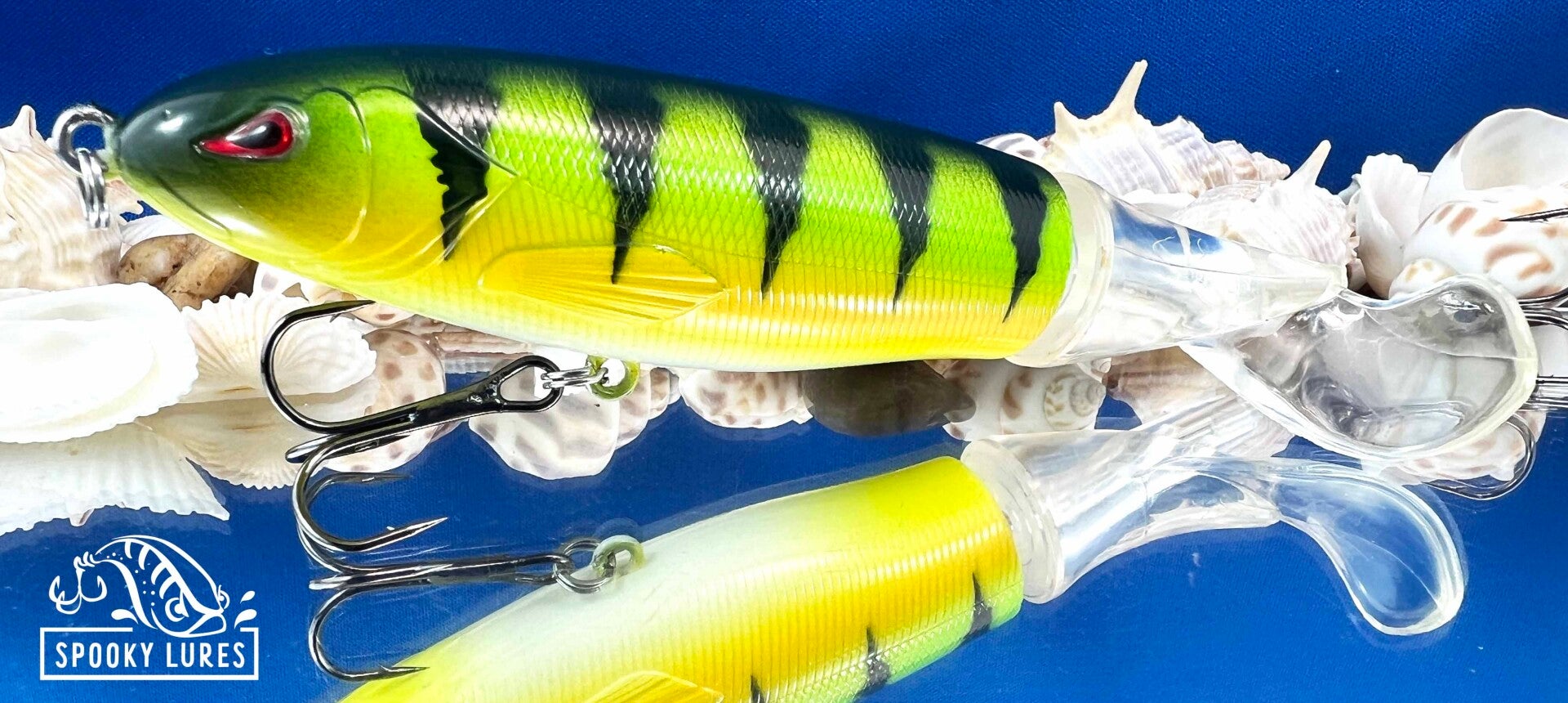130 mm Plopper - Green fading to orange to white - black perch pattern
