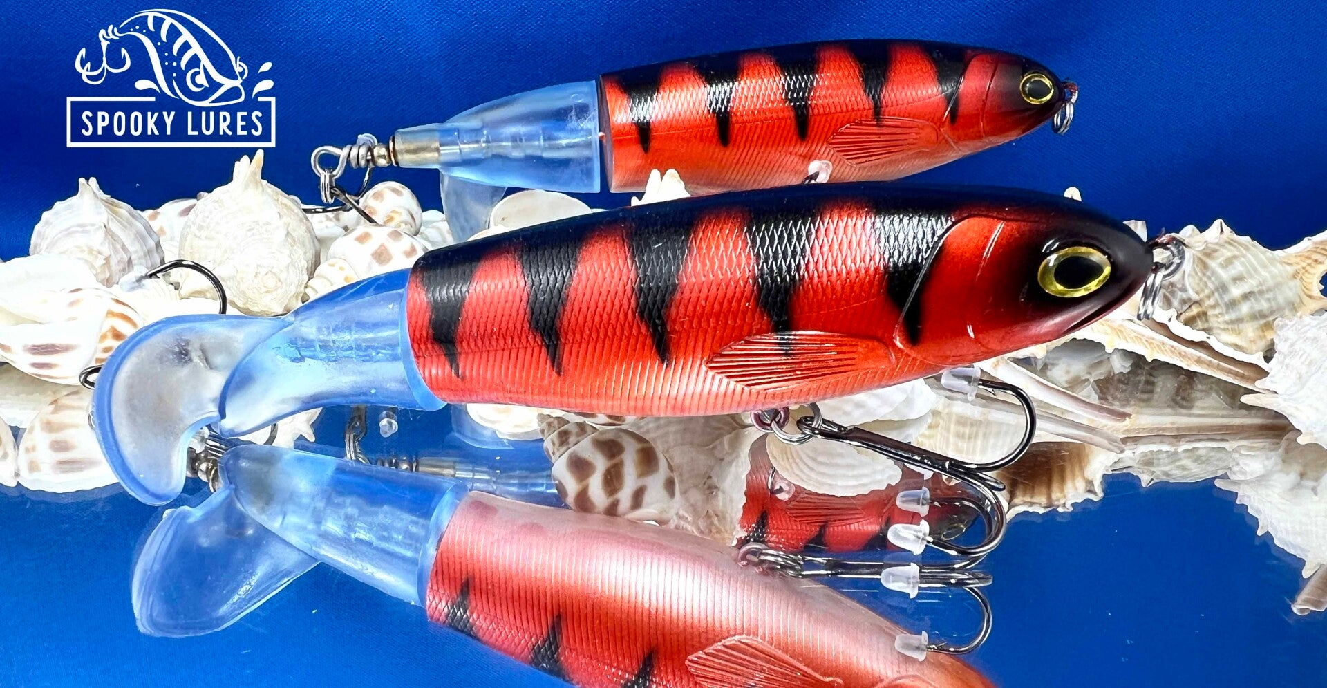 130 mm Plopper - Red to white fade with black perch stripes