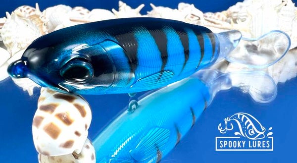 130 mm Plopper - Candy blue with a white belly and black perch stripes