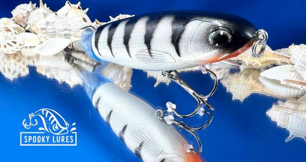 130 mm Plopper - Metallic white with black perch stripes