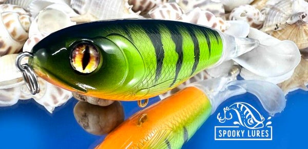 Plopper 110 - Green fading to light green body with dark green stripes
