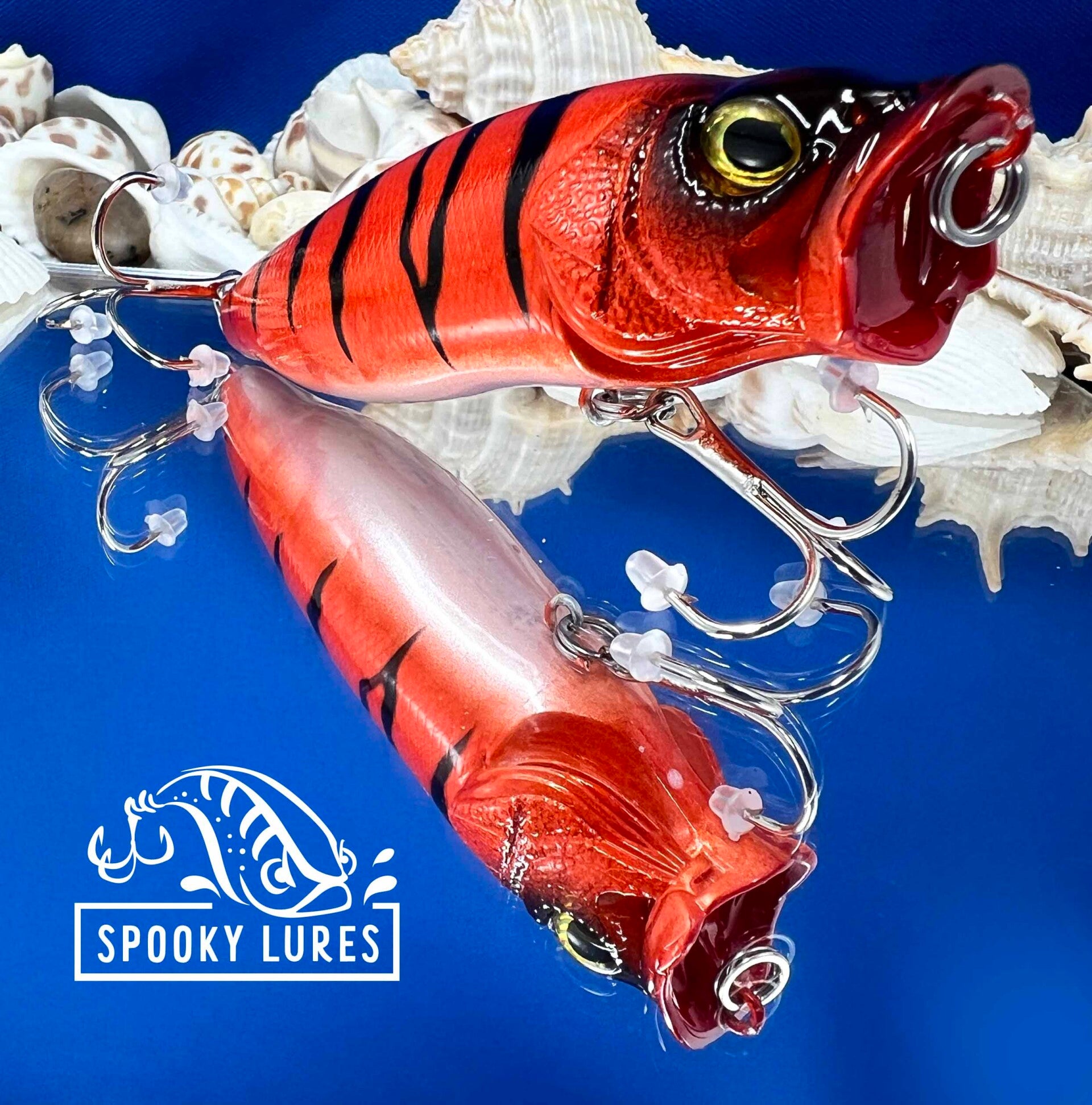Vented Popper - Orange to silver belly with black perch stripes