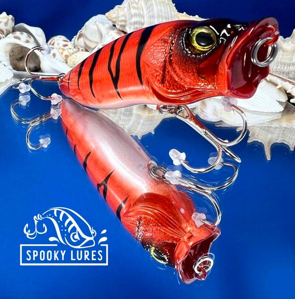 Vented Popper - Orange to silver belly with black perch stripes