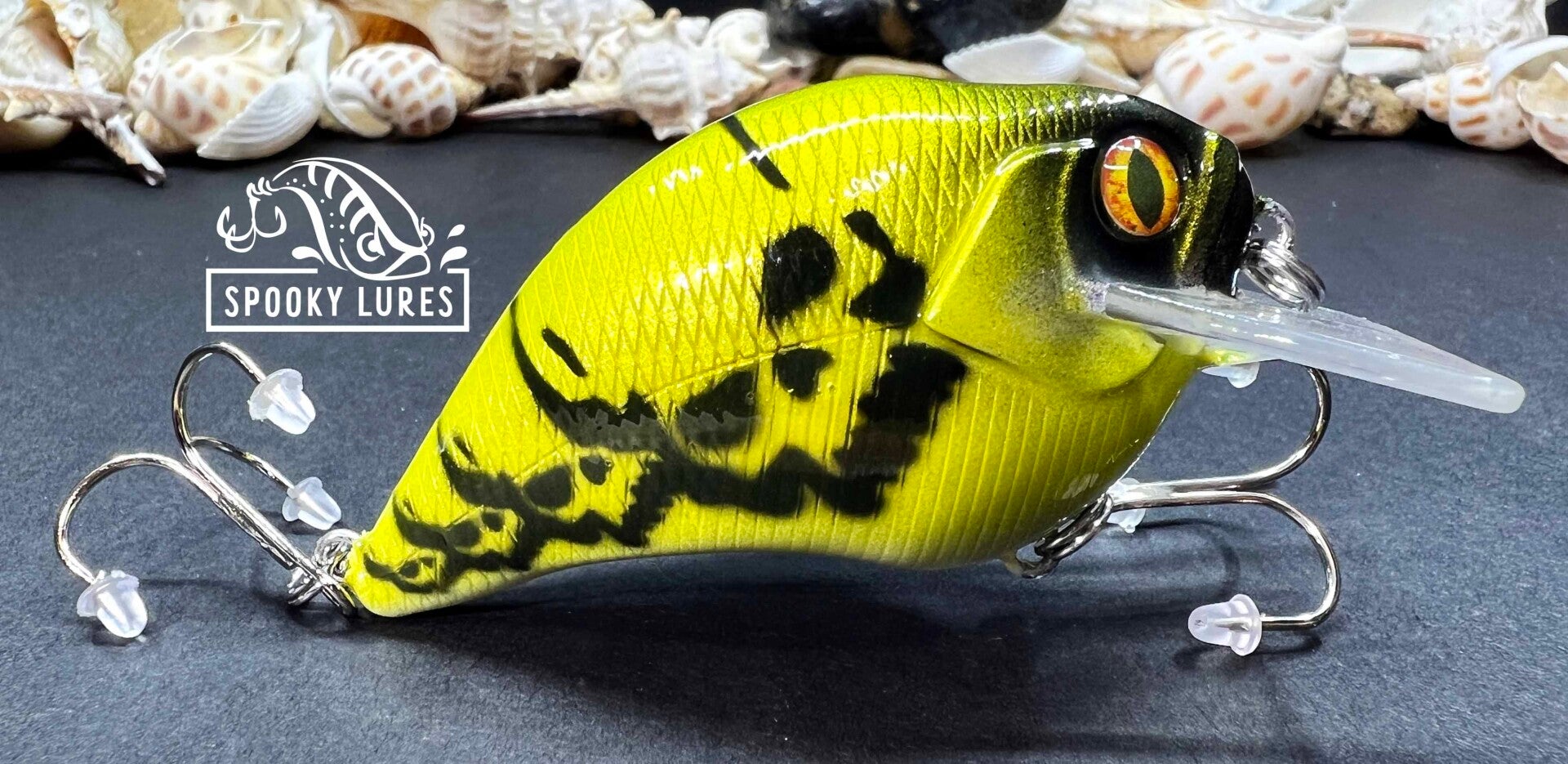 S-crank 1.5 - Candy poison green with black skulls pattern