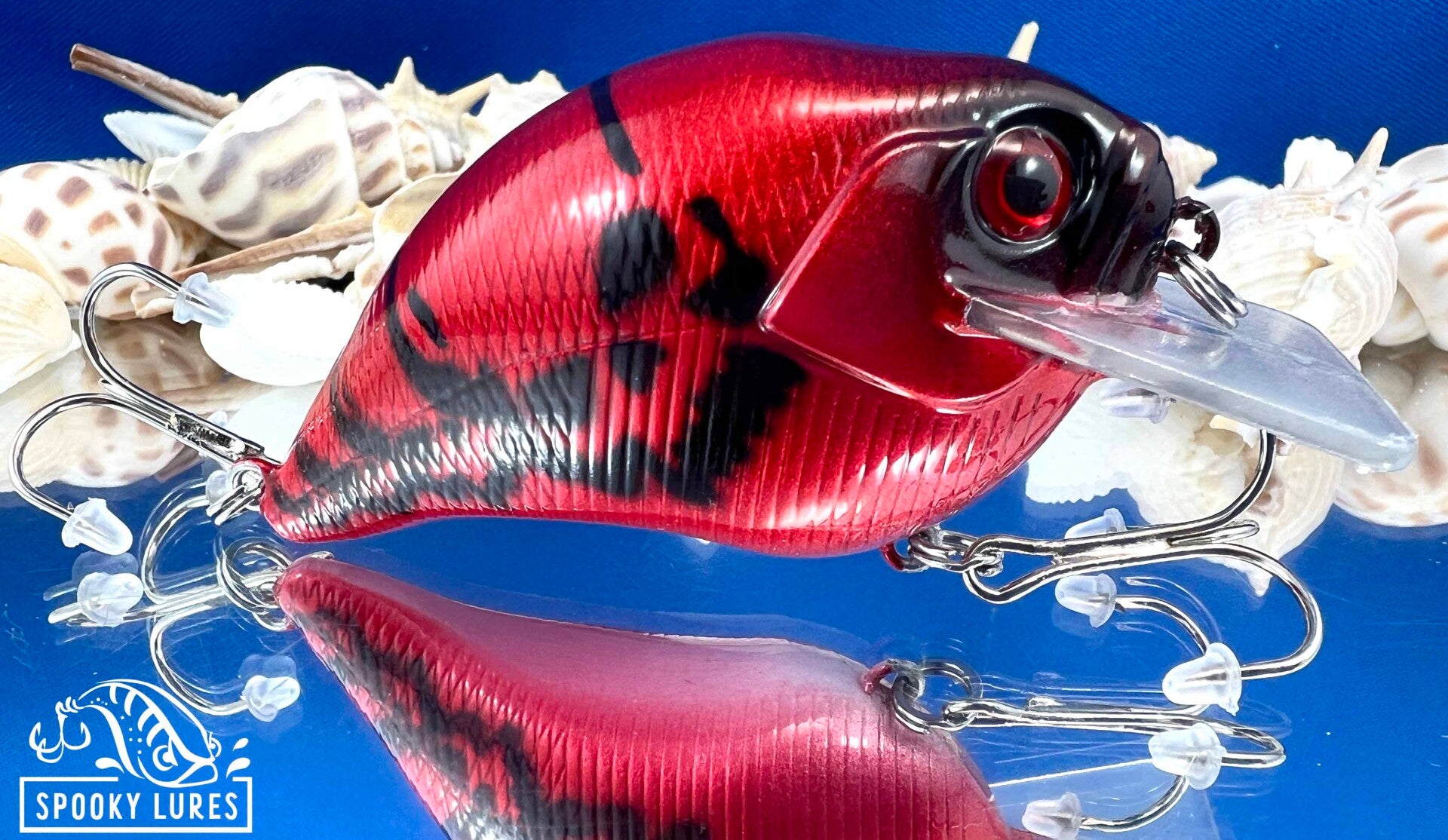 S-crank 1.5 - Candy blood red fading to silver - black skulls