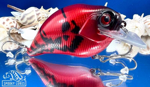 S-crank 1.5 - Candy blood red fading to silver - black skulls