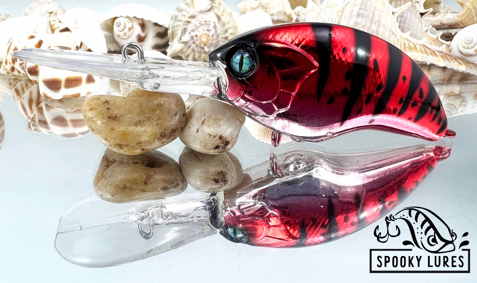 Blitz - Chrome candy red body, full chrome belly - black perch stripes