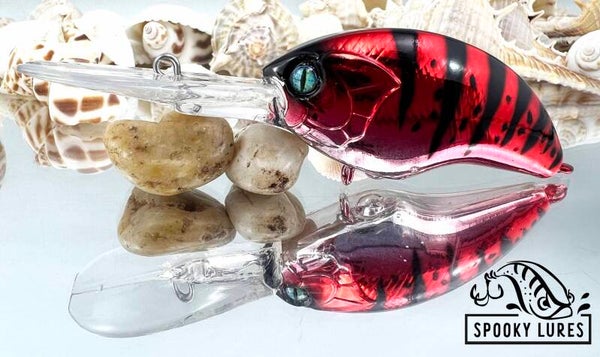 Blitz - Chrome candy red body, full chrome belly - black perch stripes