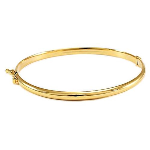 Bracelet tube lisse, plaqué or 18 carats
