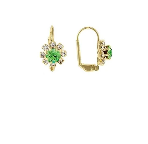 Boucles d'oreilles Tulipe en strass, plaquées or 18 carats