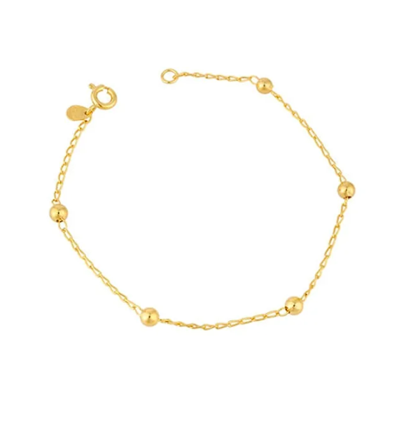 Bracelet boules de 4 mm plaqué or 18 carats