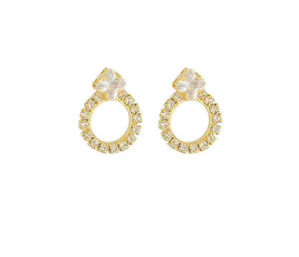 Boucles d'oreilles en zircone plaquées or 18 carats