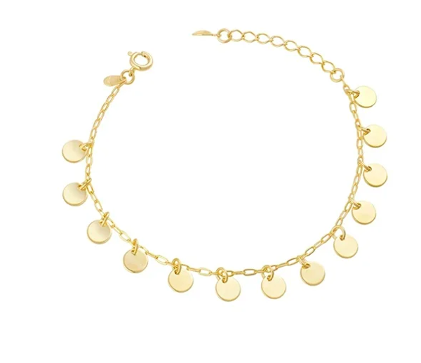 Petits bracelets médailles plaqués or 18 carats