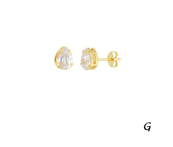 Boucles d'oreilles pendantes en zircone G, plaquées or 18 carats