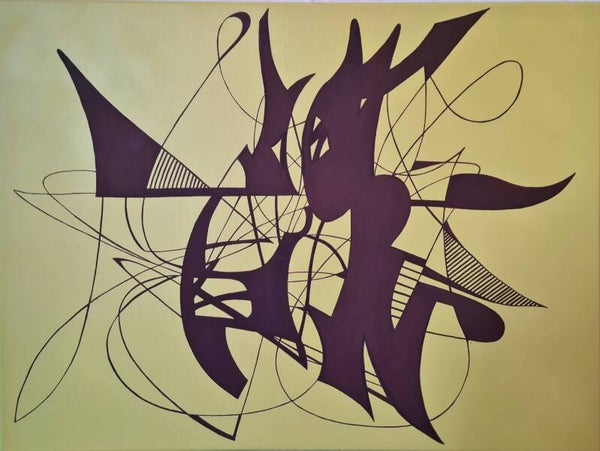 Canvas Acryl /grafitti spray 60 x 80 cm