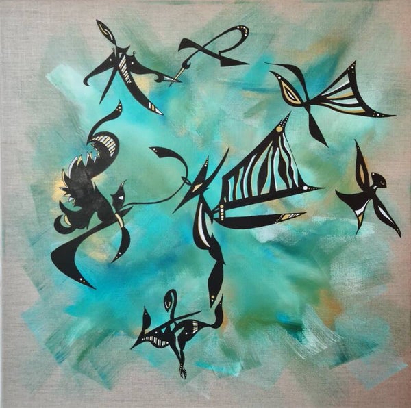 Natural canvas  Acryl 70 x 70 cm