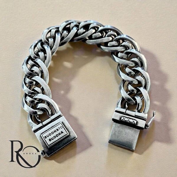 Buddha to Buddha vintage schakel armband 925 zilver zware chain refurbished preloved 19 cm 71,4 gram