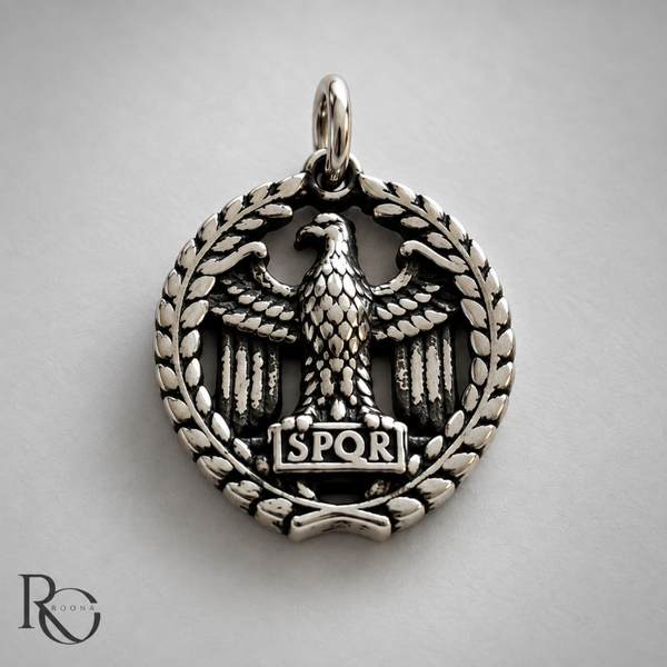 SPQR Hanger van 925 Zilver – Romeinse Adelaar met Laurierkrans