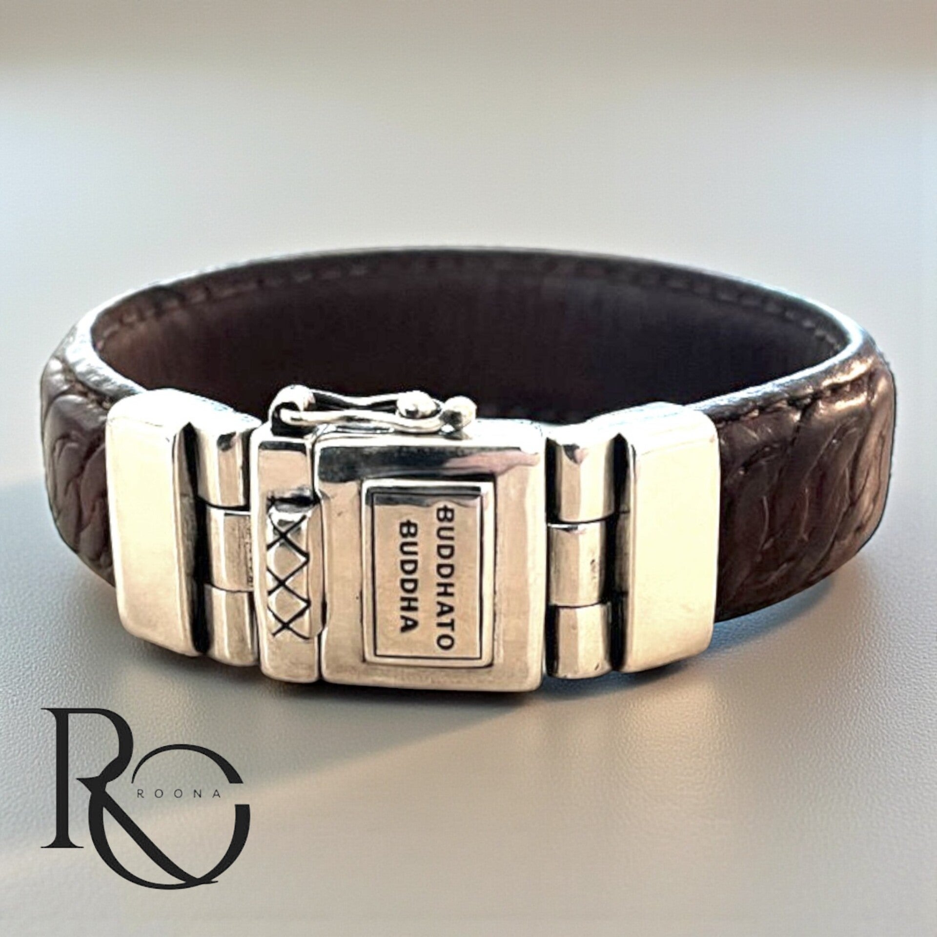 Buddha to Buddha Preloved Leren Armband Bruin Leer 925 Zilver