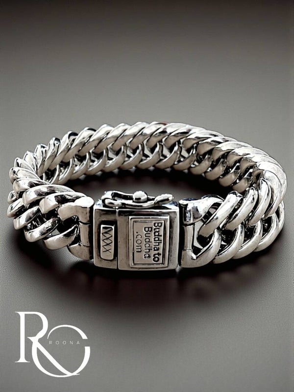 Buddha to Buddha vintage armband 925 zilver zware schakel refurbished 18,5 cm 80,6 gram