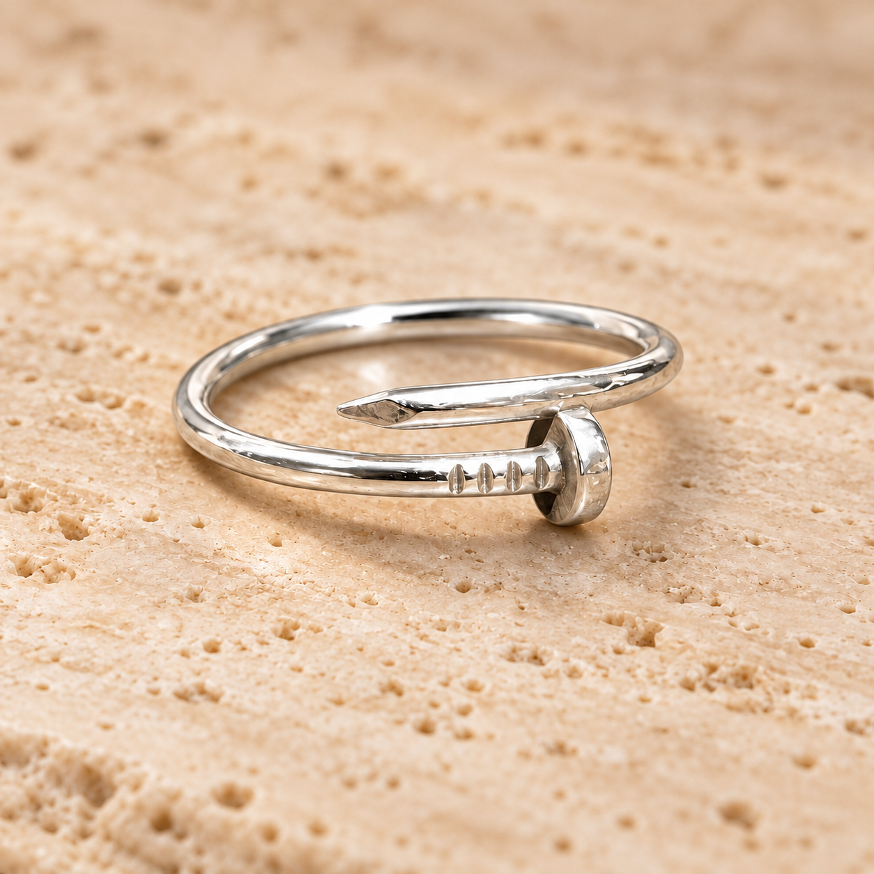 Zilveren nail ring Spijker ring – 925 massief zilver | Handgemaakt in atelier