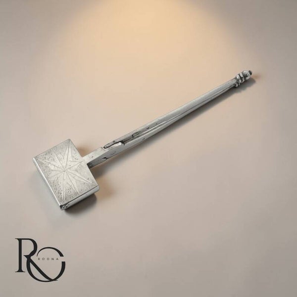 Antieke Hollandse zilveren wafelijzer miniatuur.