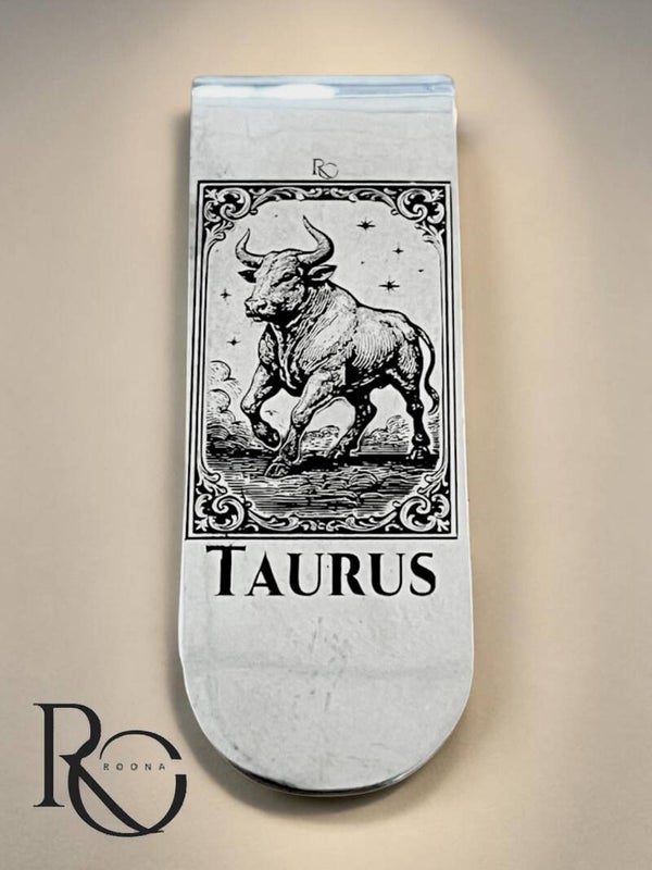 Taurus 925 zilver geldclip sterrenbeeld stier heren accessoire silver clip