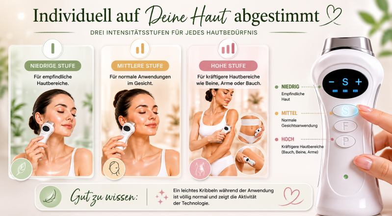 Nerova Intensitätsstufen – Einstellung am Gerät