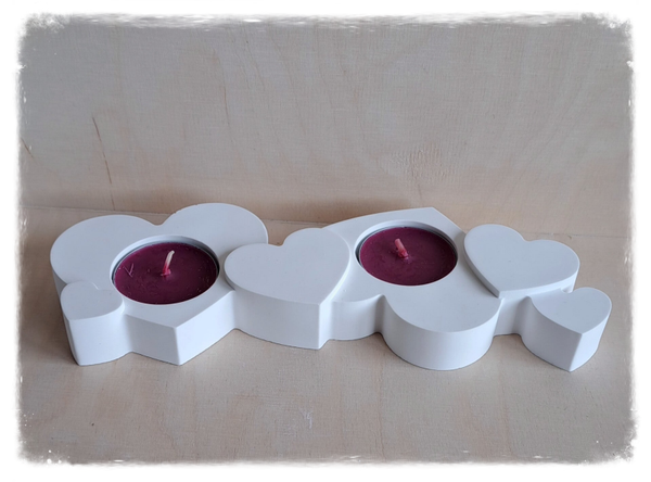 2er Herzkerzenhalter