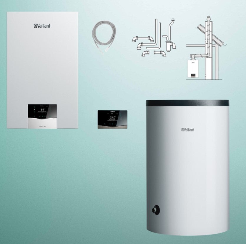 Vaillant VC 20CS/1-5 ecoTEC plus +VIH R 150/6B + VRC 720 sensoCOMFORT + zestaw do szachtu Kod 0010043618