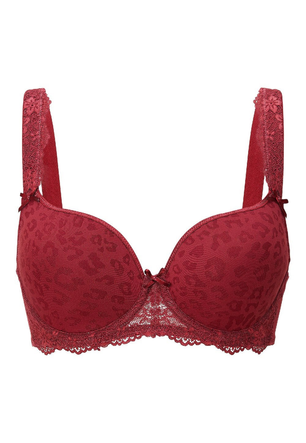 LingaDore DAILY T-Shirt BH - Plus Size Ruby Wine Jacquard