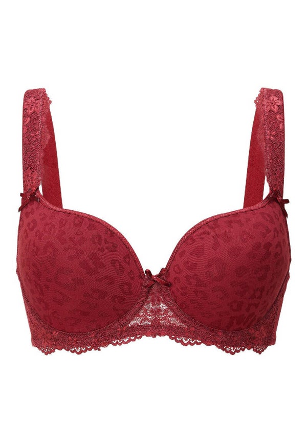 LingaDore DAILY T-Shirt BH - Plus Size Ruby Wine Jacquard