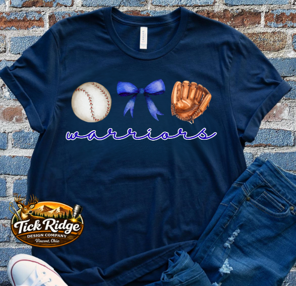 Warriors Baseball Ball, Bow, Glove