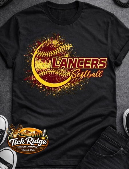 Lancers Softball Splatter Design