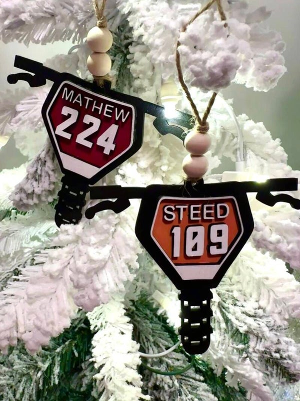 Dirt Bike Plate Ornament