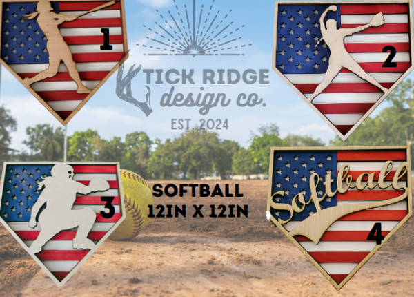 Laser Cut 3D Softball Plaque