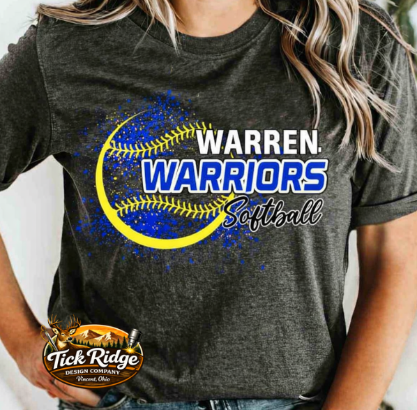 Warriors Softball Splatter Design