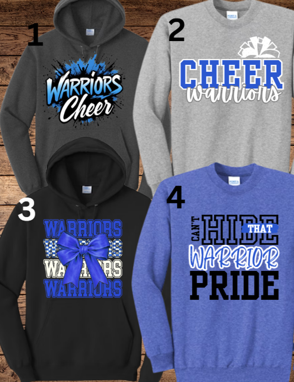 Warren Warriors Spirit/Cheer Crews and Hoodies