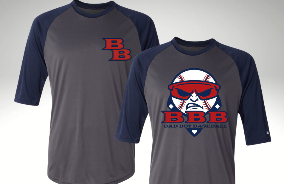 Bad Boy - Performance Dri Fit Quarter Sleeve - Charcoal/Navy